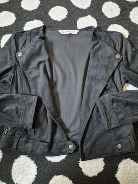 Abercrombie & Fitch Black Suede-Look Moto Jacket